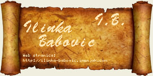 Ilinka Babović vizit kartica